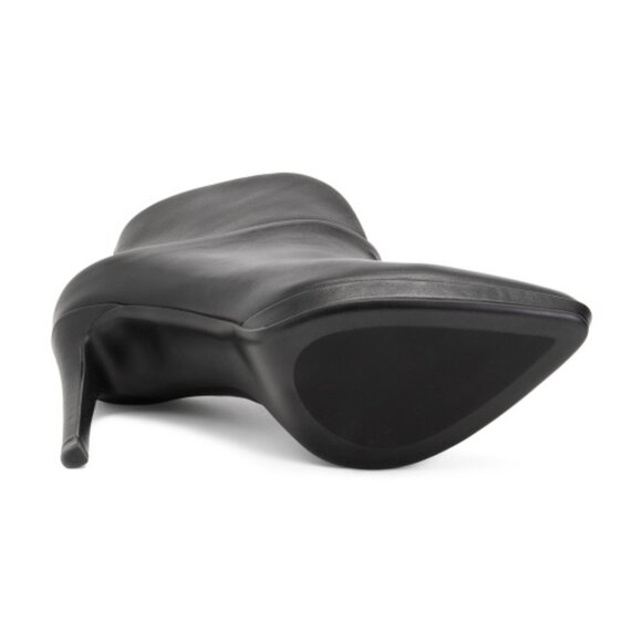 NEW  LOLA CRUZ Leather Ankle stiletto  Heel Booties in black for women 725 10j5 - Picture 3 of 4